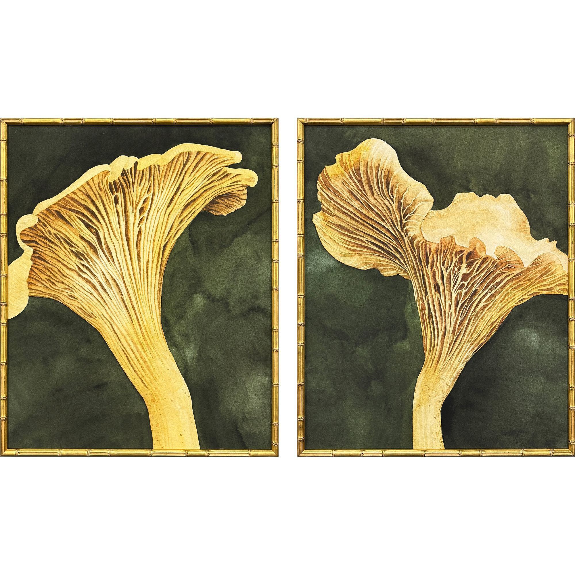 Chanterelle Yellow and Green Framed Art