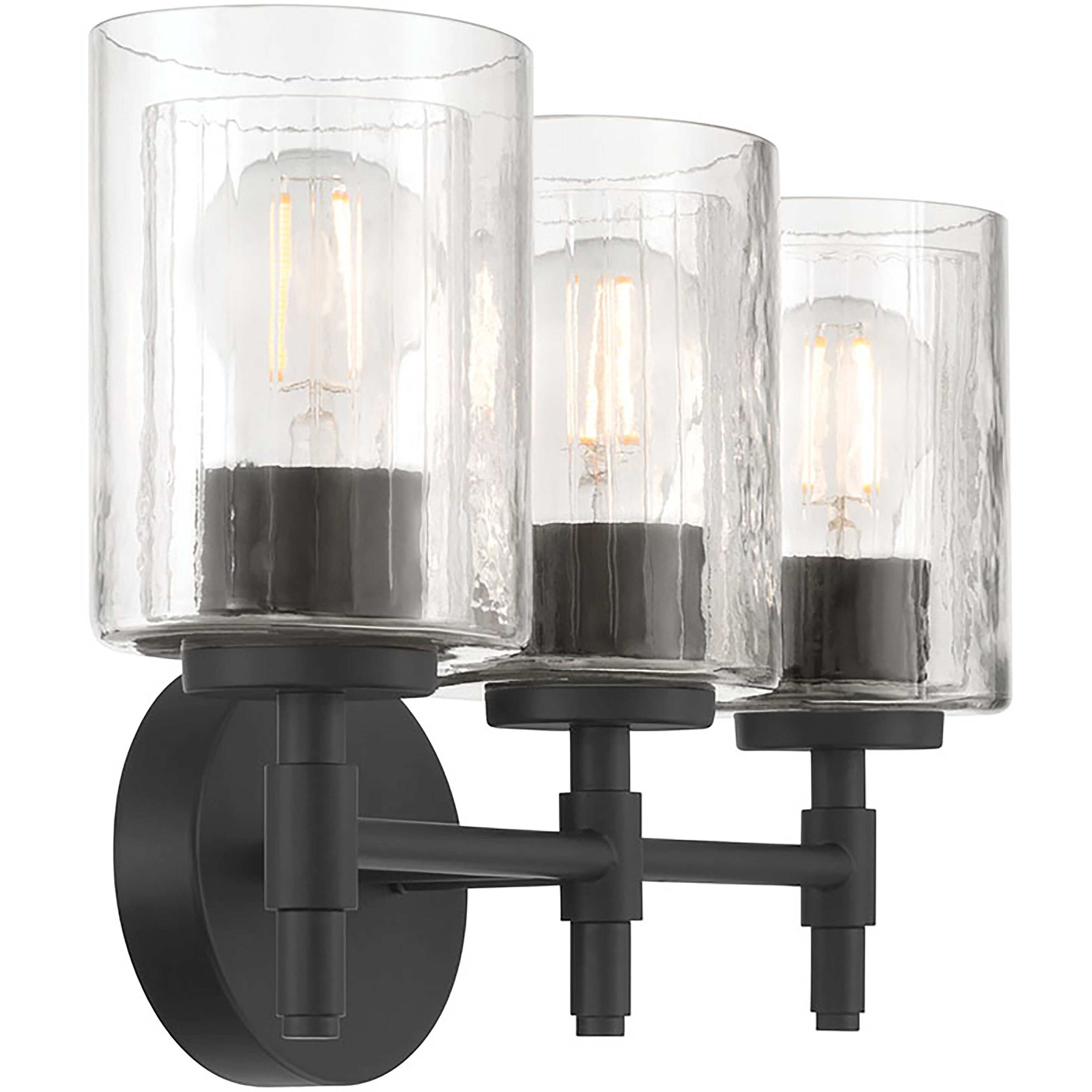 Solventa 3 Light 23.5 inch Matte Black Bathroom Vanity Light Wall Light