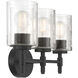 Solventa 3 Light 23.5 inch Matte Black Bathroom Vanity Light Wall Light