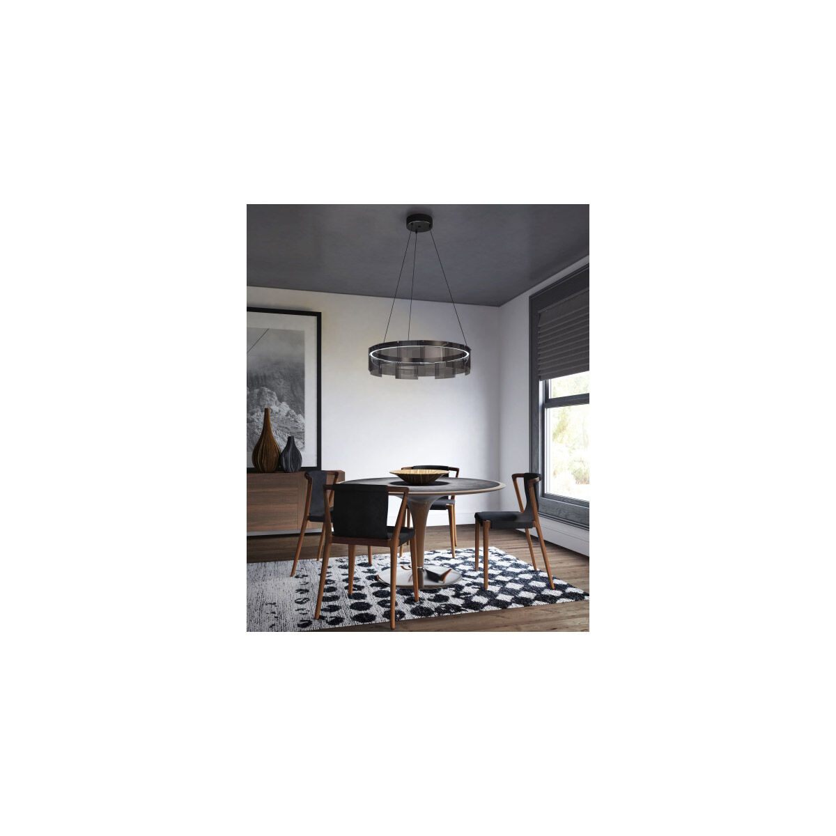 Sean Lavin Stratos LED 30.6 inch Frost/Satin Nickel Chandelier Ceiling Light, Integrated LED