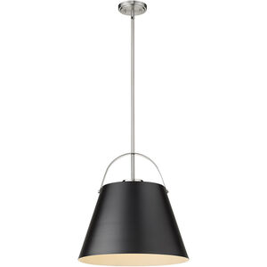 Z-Studio 1 Light 18 inch Matte Black/Brushed Nickel Pendant Ceiling Light