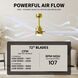 Atlas Alessandra - LK 72 inch Brushed Brass with Matte White Blades Ceiling Fan