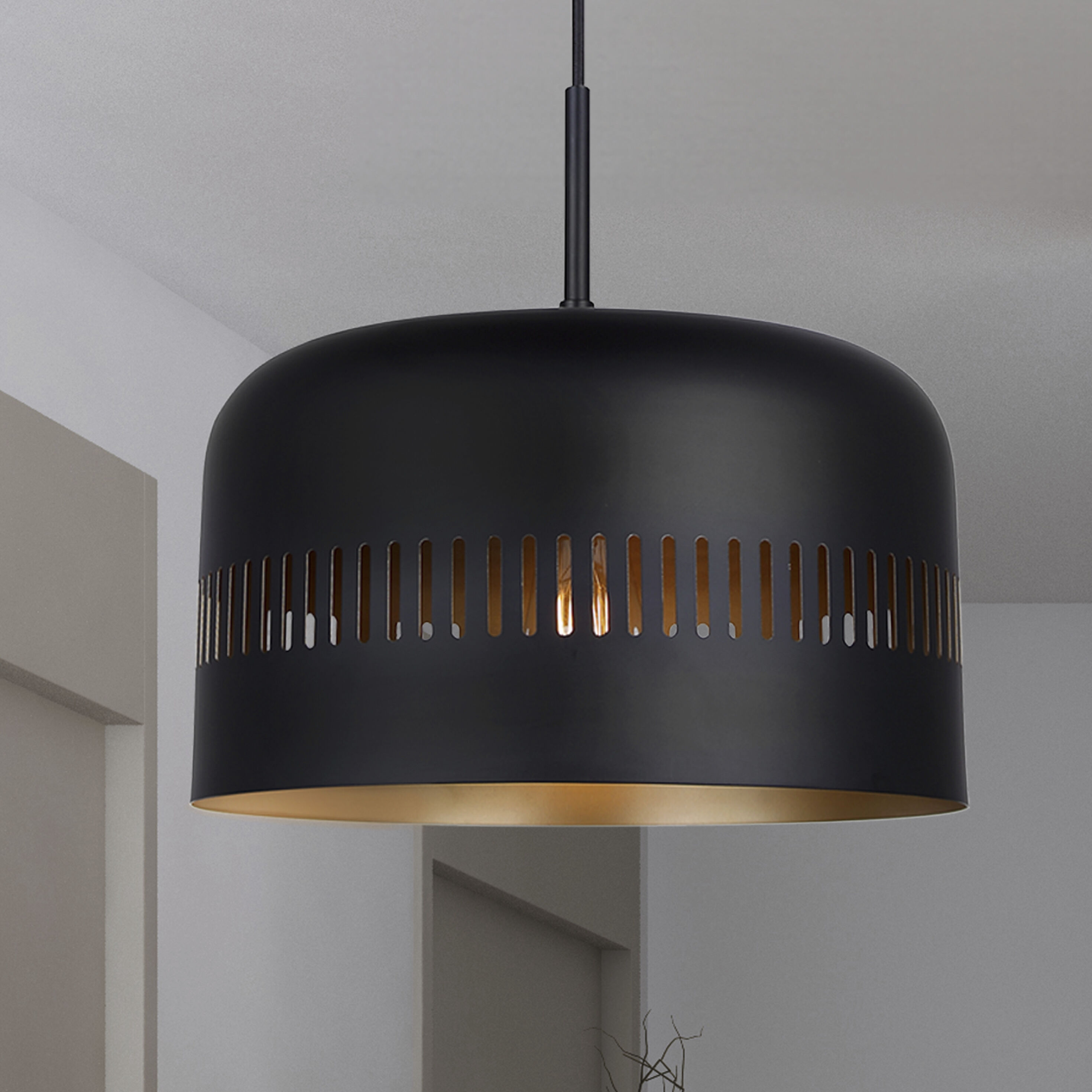 Miles 1 Light 13 inch Black Pendant Ceiling Light