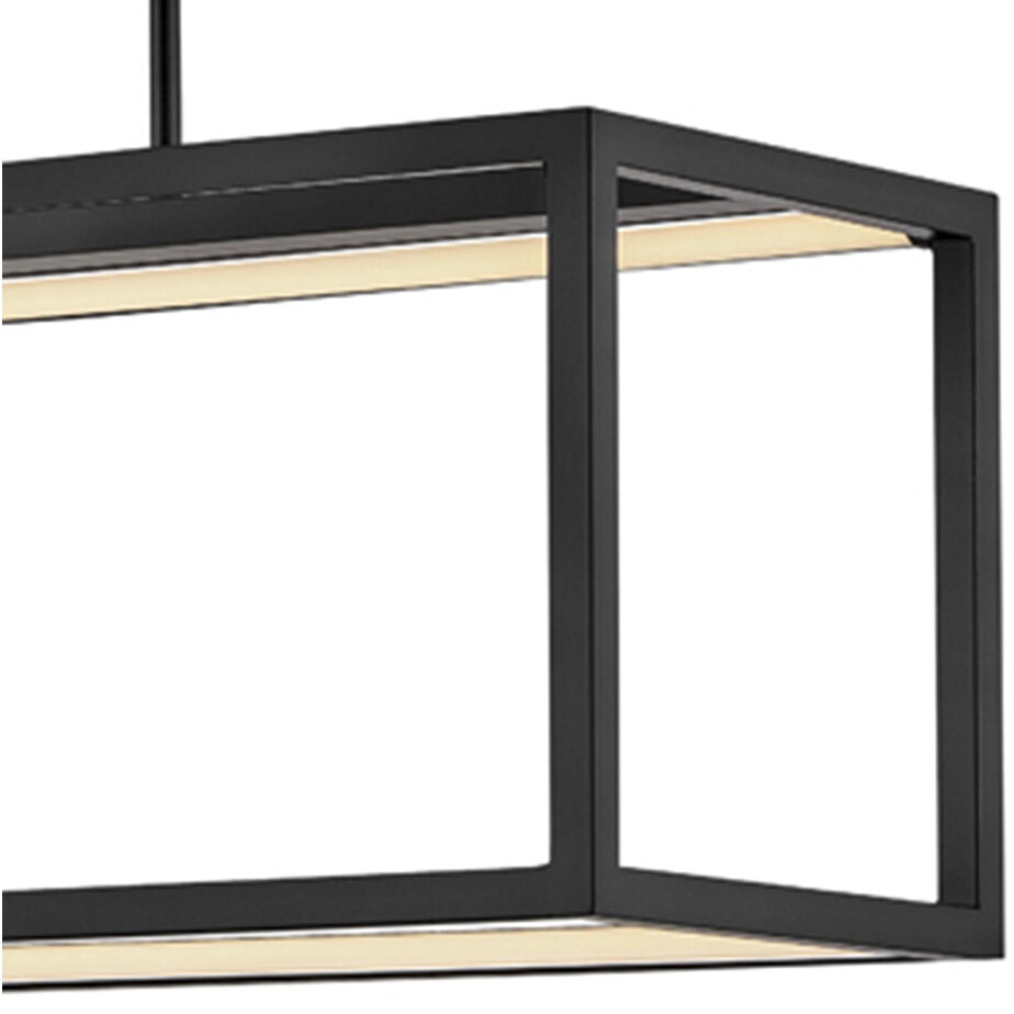 Onyx LED 44.5 inch Black Chandelier Ceiling Light, Linear & Oval