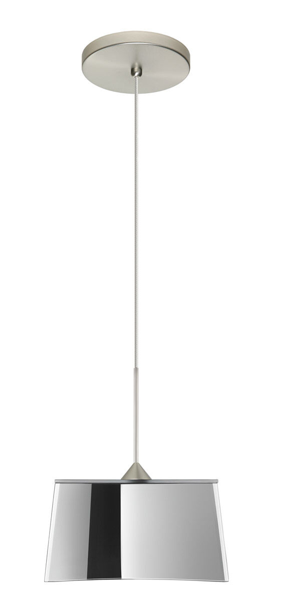 Groove 1 Light Satin Nickel Pendant Ceiling Light in Halogen 