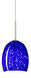 Lucia 1 Light Satin Nickel Pendant Ceiling Light in Incandescent, Blue Cloud Glass