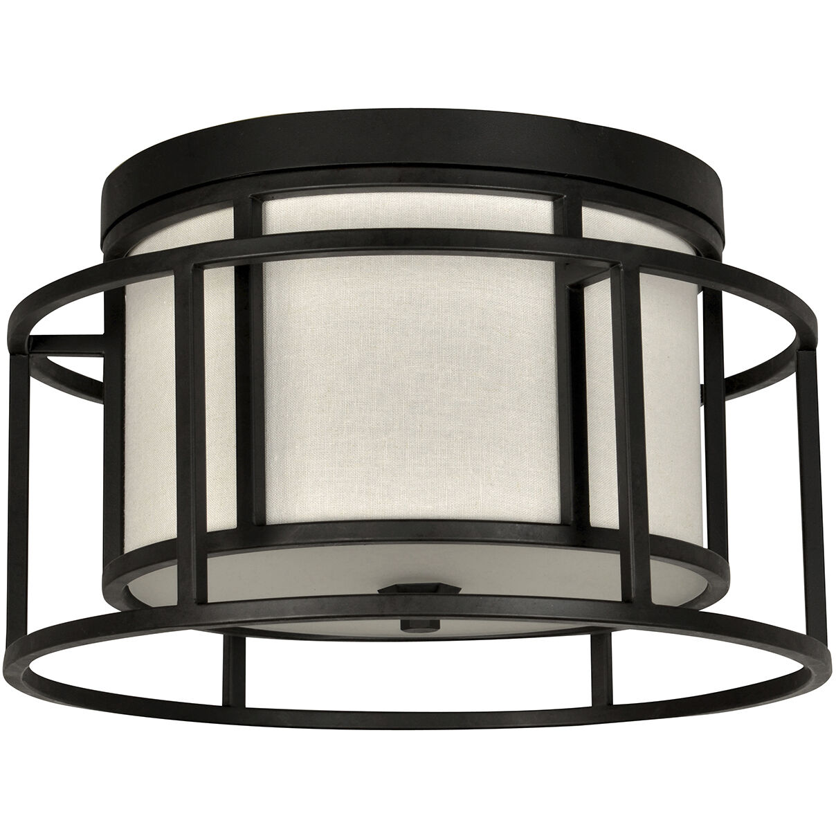 Hulton 2 Light 15 inch Matte Black Flush Ceiling Light