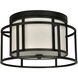 Hulton 2 Light 15 inch Matte Black Flush Ceiling Light