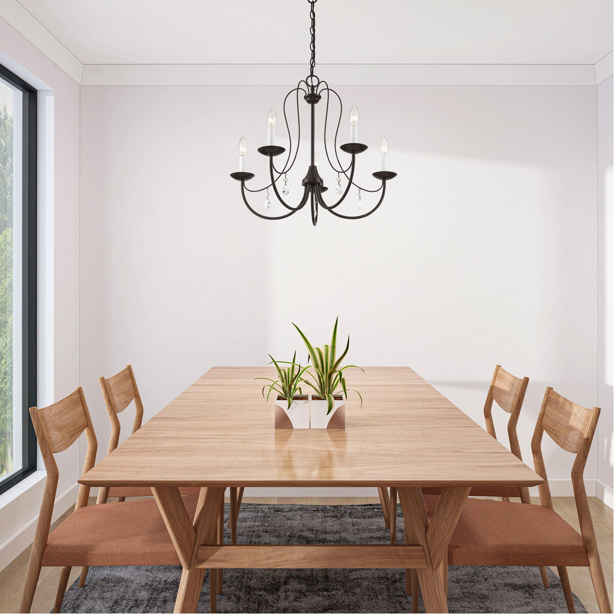 Mirabella 5 Light 24 inch English Bronze Chandelier Ceiling Light