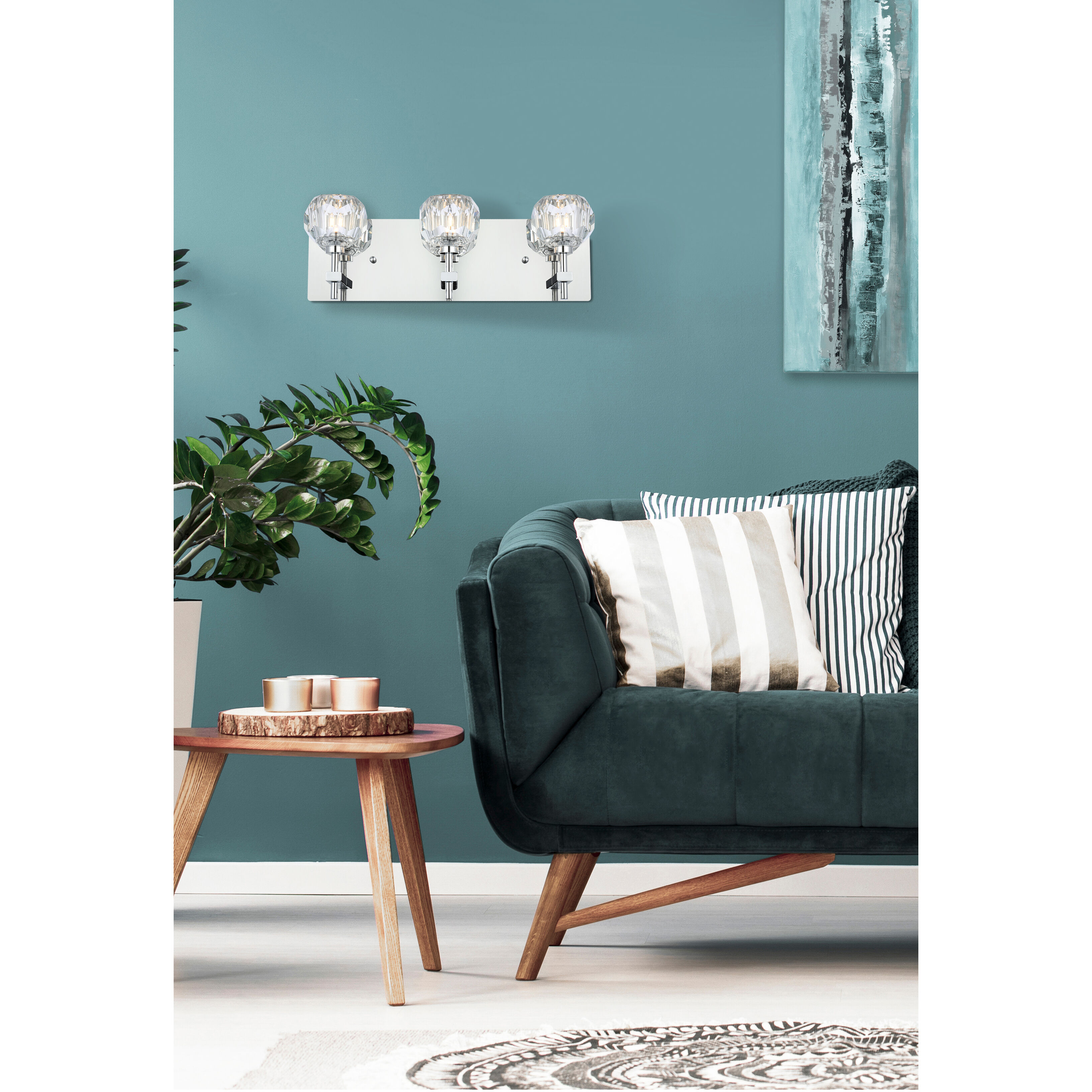 Graham 3 Light 18 inch Chrome Wall Sconce Wall Light