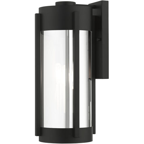 Sheridan 3 Light 19 inch Black with Brushed Nickel Candles Outdoor Wall Lantern