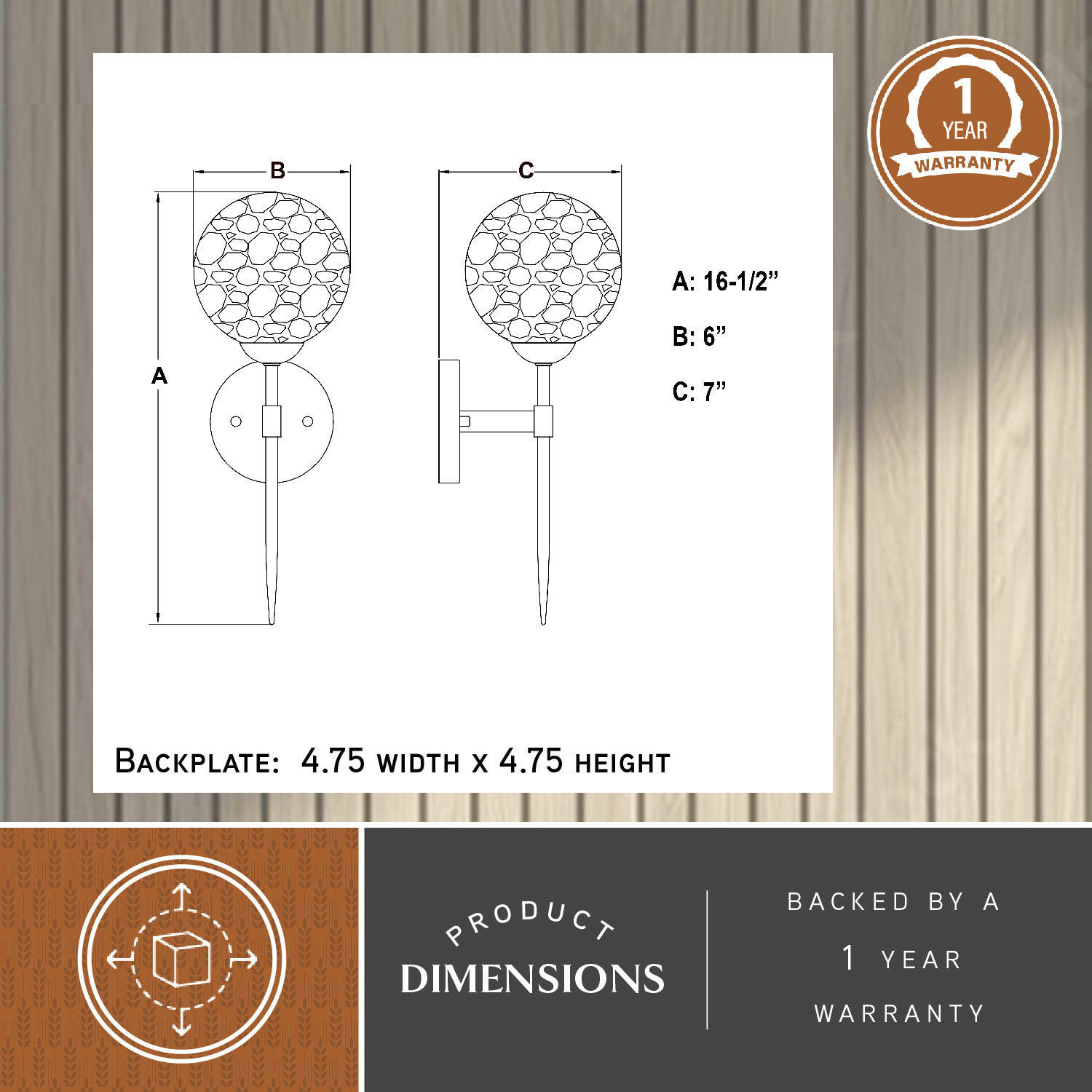 Olson LED 6 inch Natural Brass Wall Light