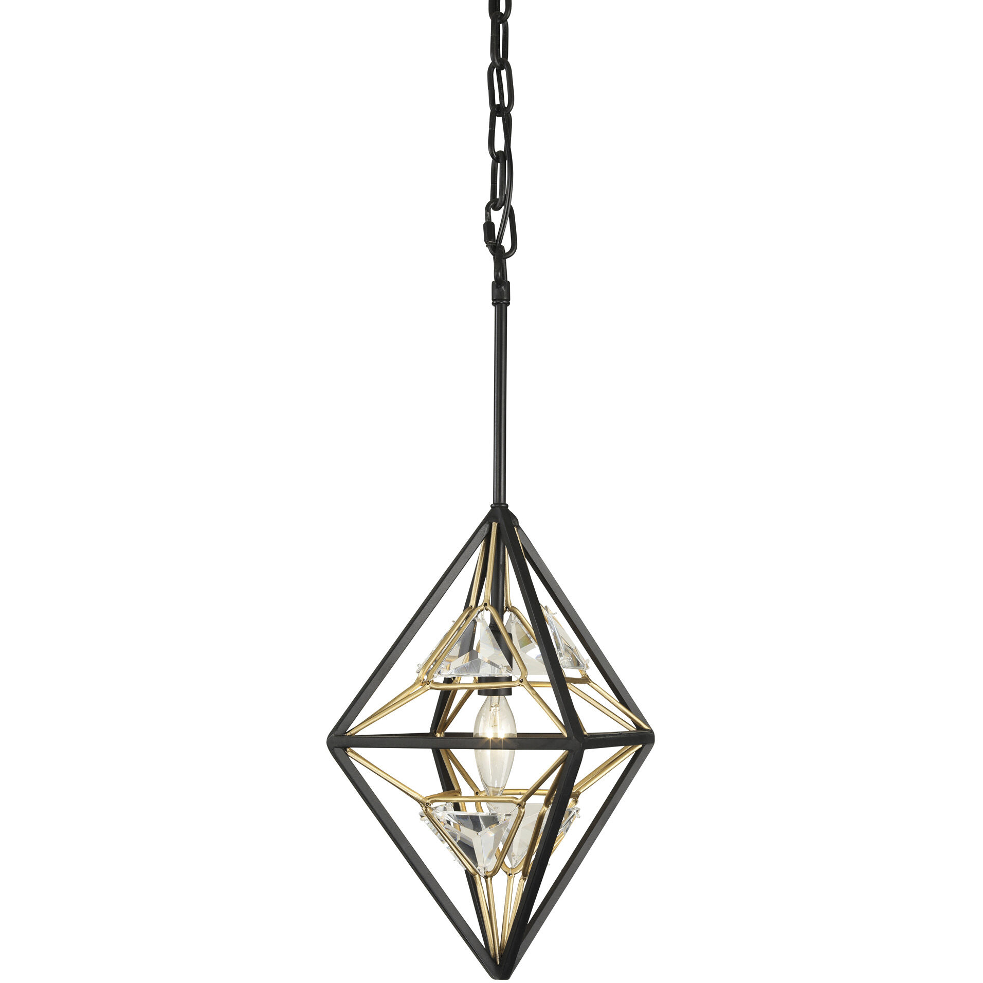 Marcia 1 Light 10.25 inch Matte Black and French Gold Mini Pendant Ceiling Light