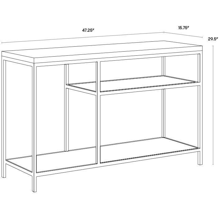 Arden 47.25 X 15.75 inch Grey / Gold Console Table