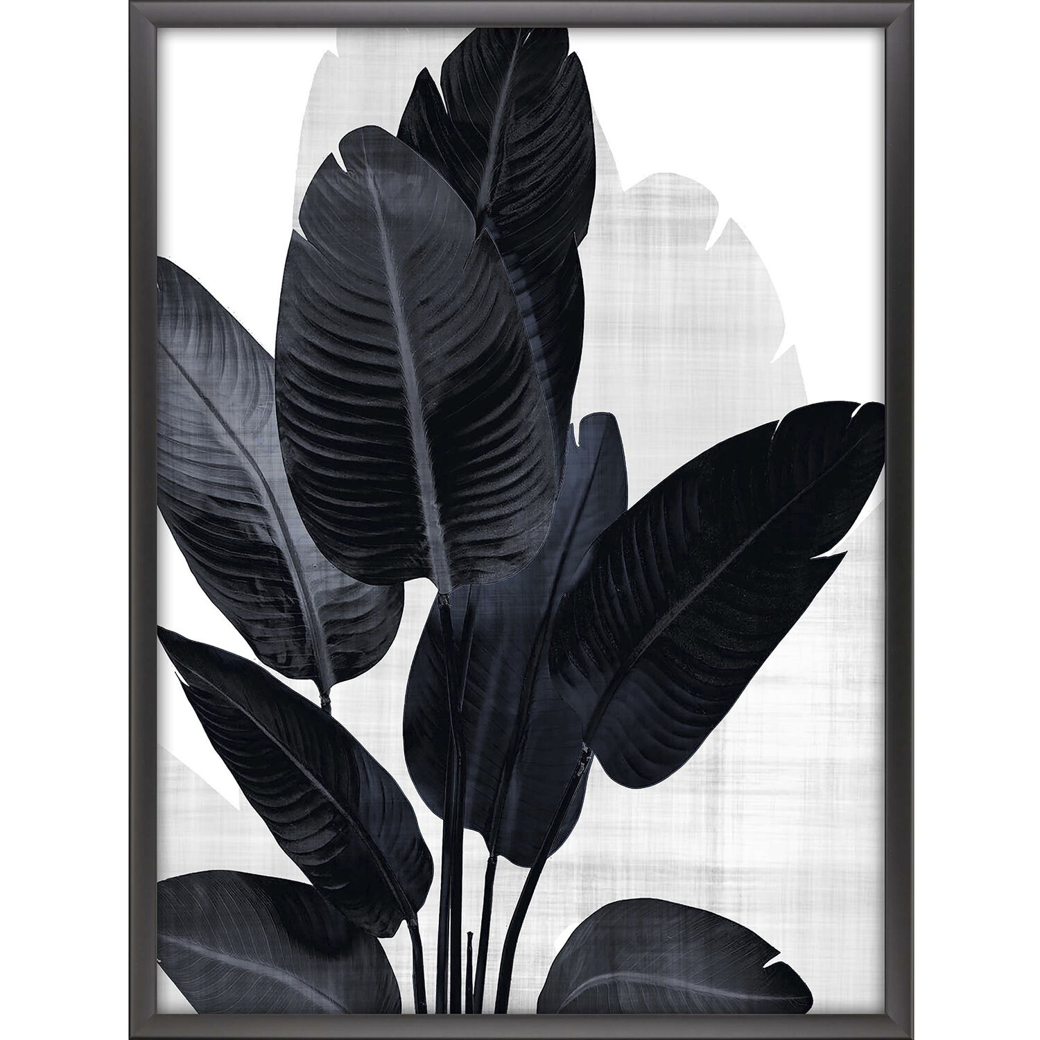 Palm Noir Blue and White Framed Art