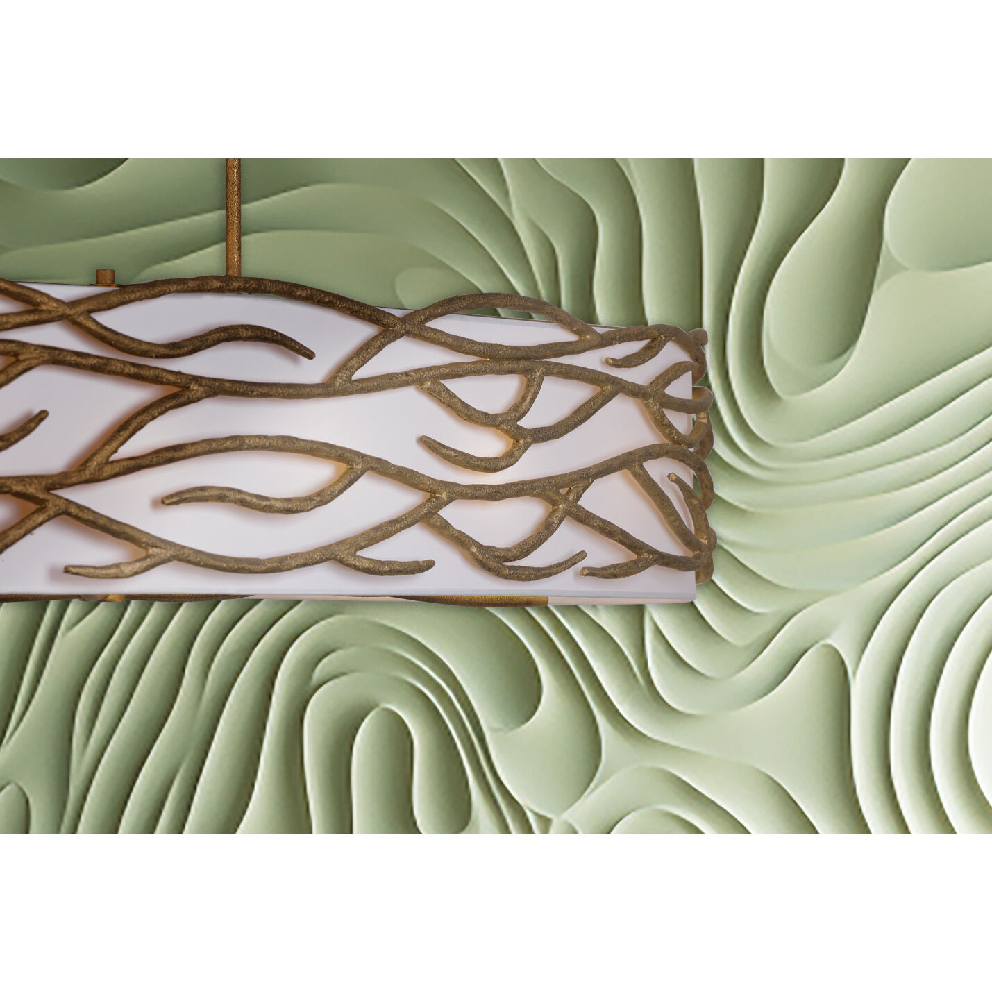 Branch Reality 10 Light 60 inch Textured Ashen Gold Island Light Ceiling Light