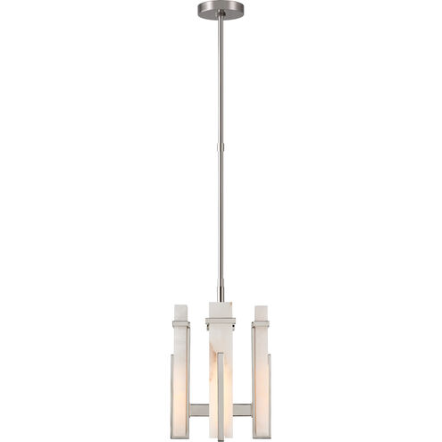 Ian K. Fowler Malik LED 12 inch Polished Nickel Chandelier Ceiling Light in Alabaster, Small