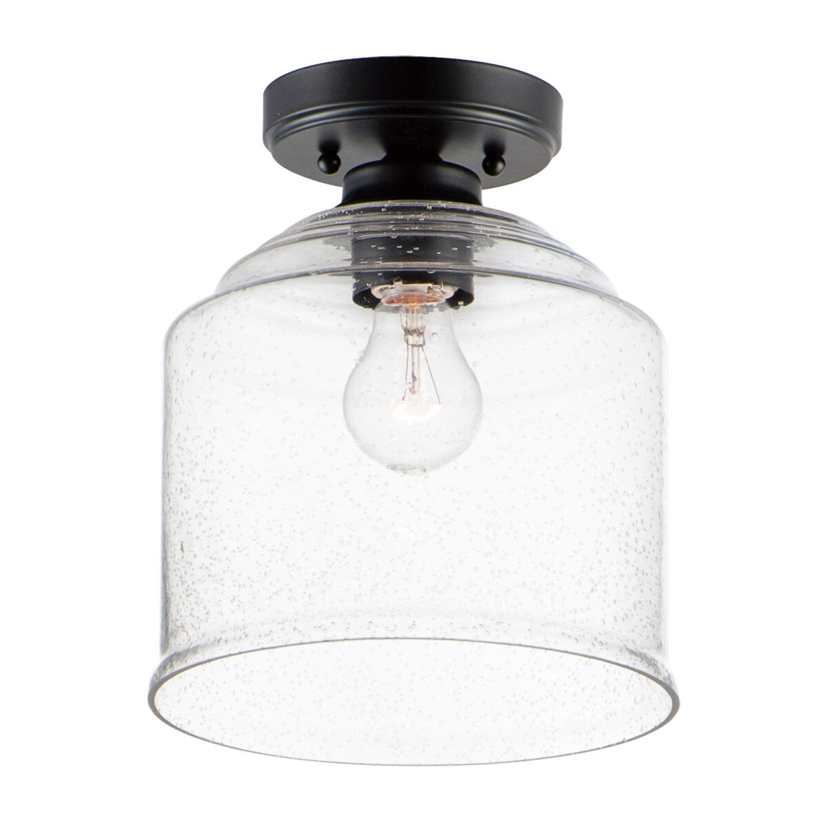 Acadia 1 Light 9 inch Black Semi-Flush Mount Ceiling Light