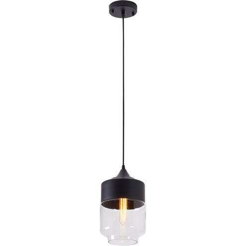 DU Series 7 inch Pendant Ceiling Light, Black Frame