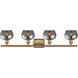 Ballston Fenton LED 36 inch Brushed Brass Bath Vanity Light Wall Light in Plated Smoke Glass, Ballston
