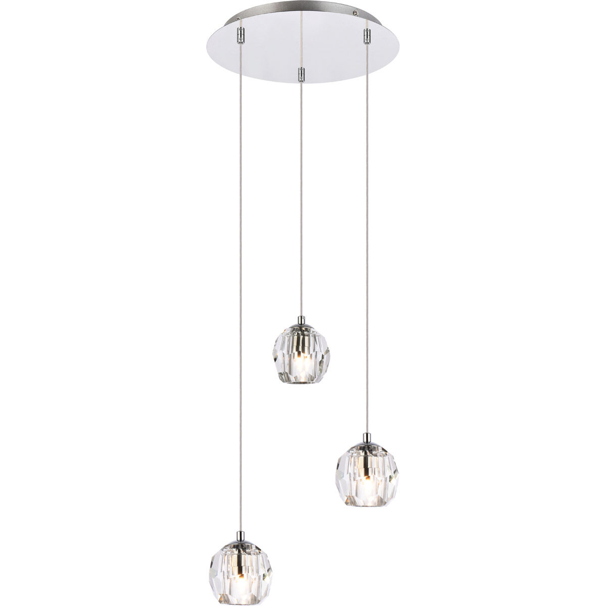 Eren 3 Light 12 inch Chrome Pendant Ceiling Light
