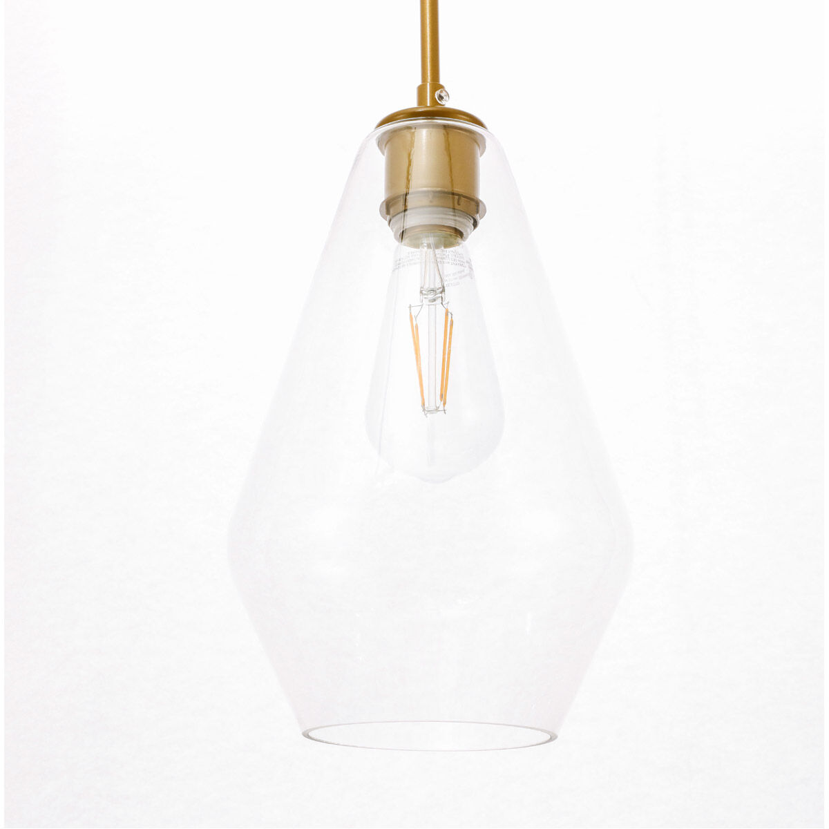 Gene 1 Light 7.1 inch Brass Pendant Ceiling Light