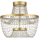 Mademoiselle LED 22 inch Contemporary Gold Leaf and Contemporary Gold Semi-Flush Mount Ceiling Light
