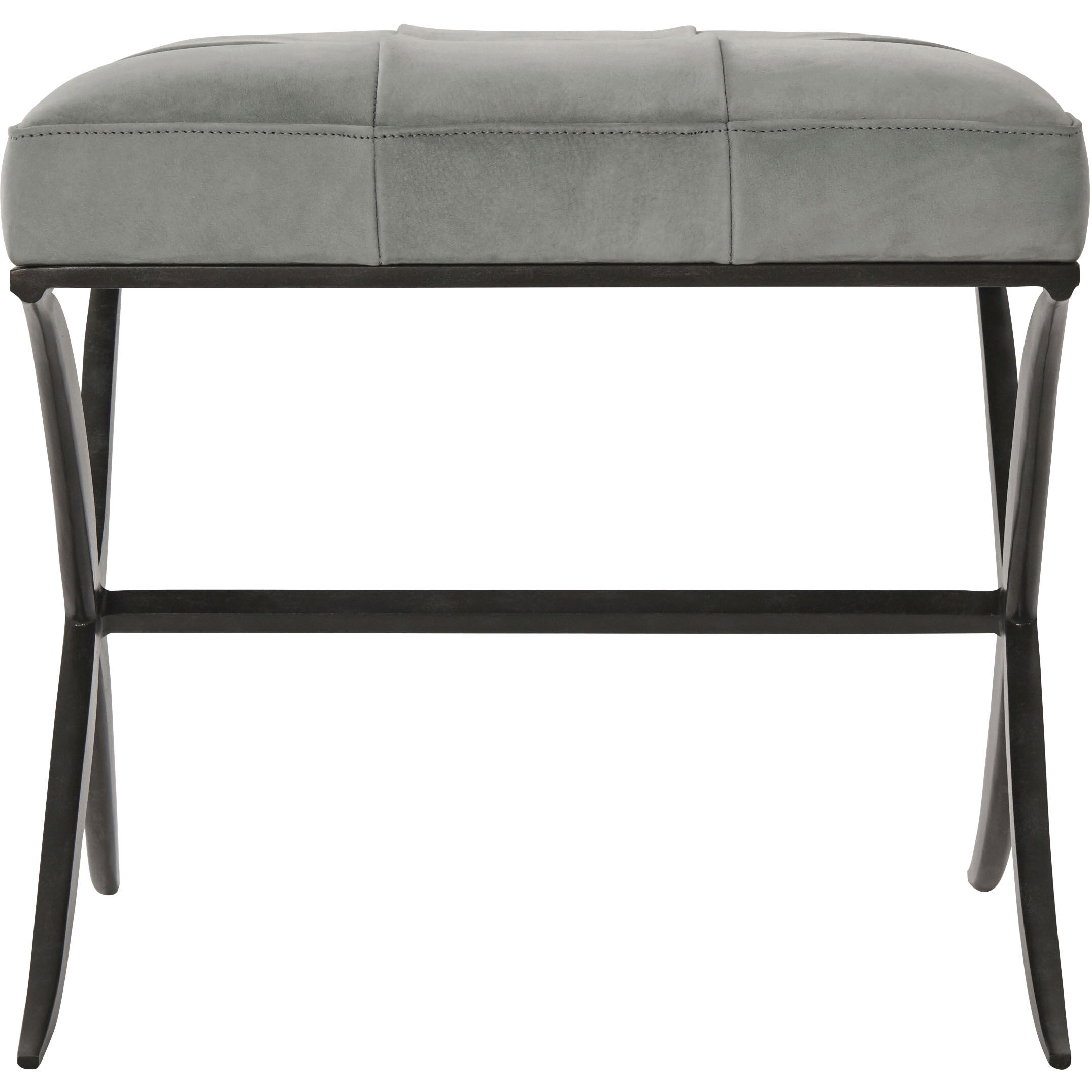 X-S 17 inch Verde Bronze Ottoman, Upholstered