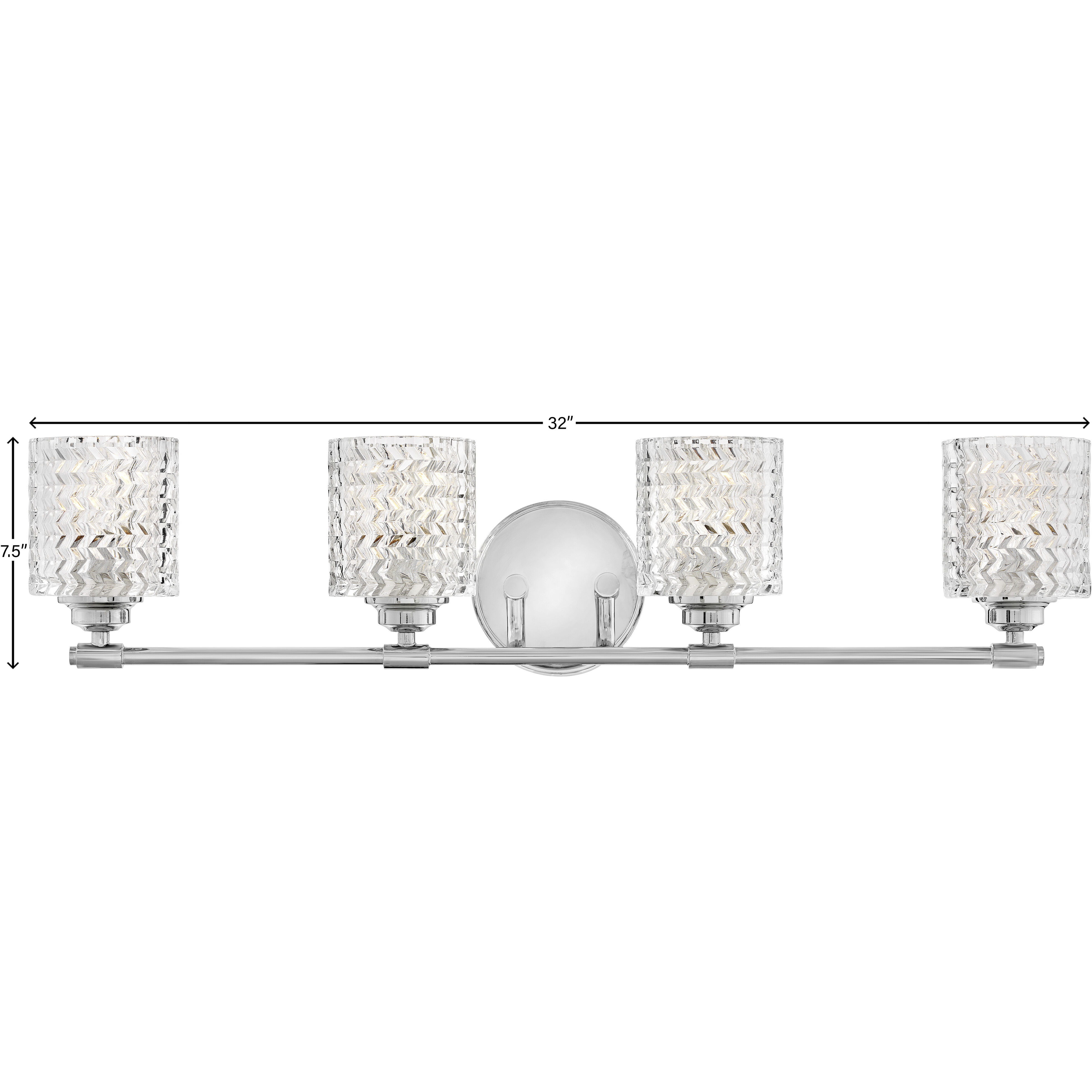 Elle 4 Light 32 inch Chrome Vanity Light Wall Light