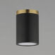 Dapper 1 Light 4.75 inch Black and Antique Brass Semi-Flush Mount Ceiling Light