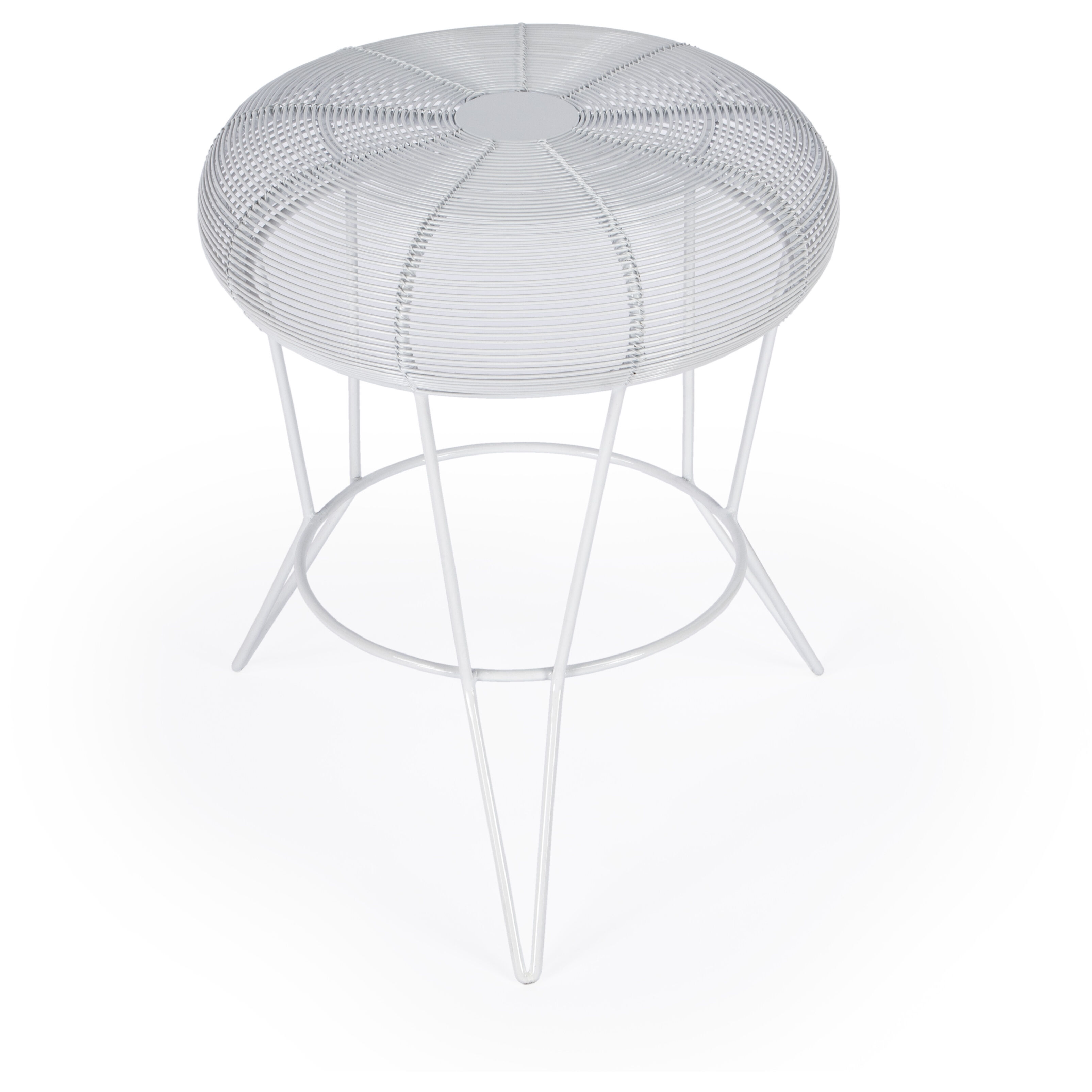 Allen Decorative Wire Side Table in White