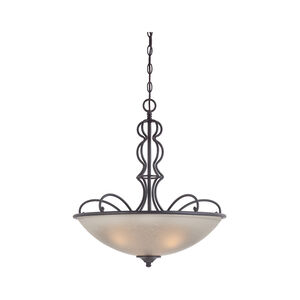 Tangier 3 Light 21 inch Natural Iron Inverted Pendant Ceiling Light