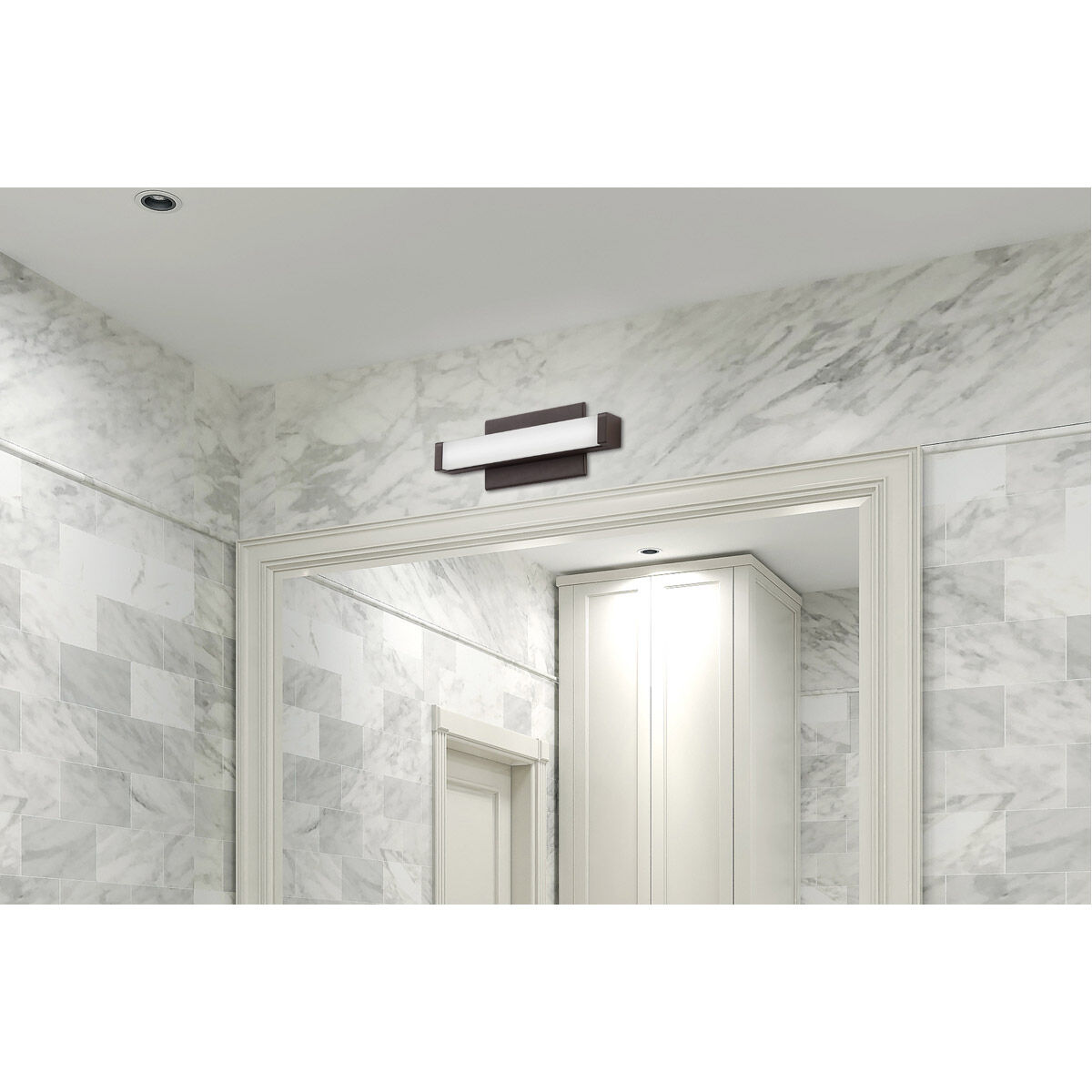 FMVCSL Square LED 13 inch Polished Bronze Vanity Light Wall Light