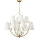 C&M by Chapman & Myers Marina 12 Light 40 inch Burnished Brass Chandelier Ceiling Light