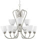 Heart 9 Light 29.81 inch Brushed Nickel Chandelier Ceiling Light