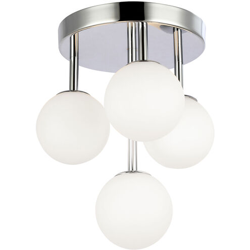 Megallan 4 Light 10.75 inch Polished Chrome Flush Mount Ceiling Light