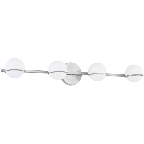 Textile Collection - Centric 4 Light 32 inch Brushed Nickel Bath Bar Wall Light