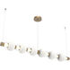 Torno Mandrel LED 72.6 inch Novel Brass with Chalk Linear Chandelier Ceiling Light