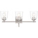 Antonia 3 Light 25.25 inch Brushed Nickel Bath Vanity Light Wall Light