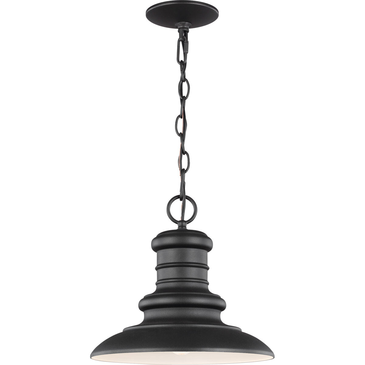 Redding Station 1 Light 12 inch Textured Black Outdoor Pendant