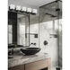 Veda 5 Light 38.5 inch Matte Black Vanity Light Wall Light in White Opal