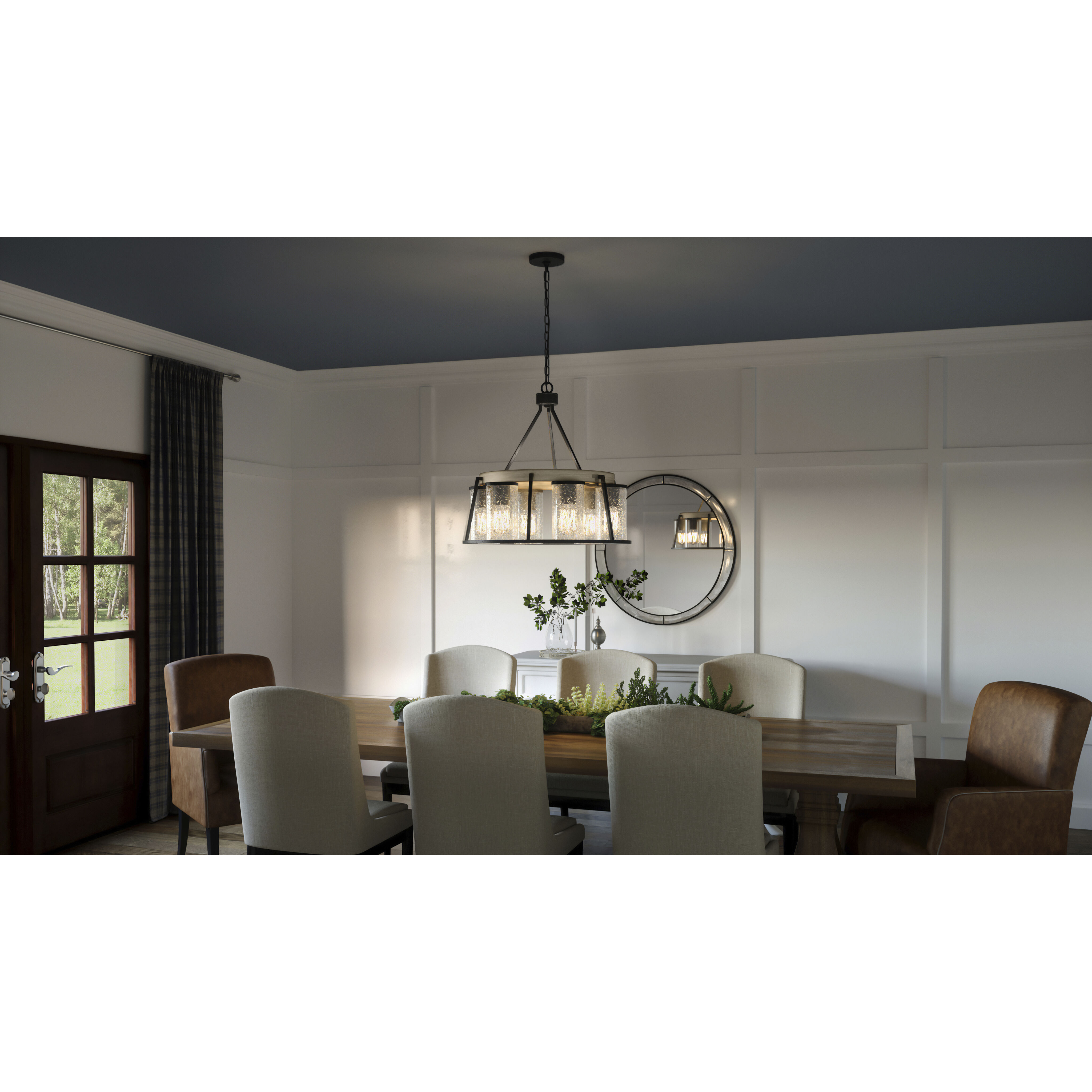 Brockton 6 Light 25 inch Grey Ash Chandelier Ceiling Light