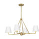 Xavier 4 Light 31.75 inch Vibrant Gold and White Chandelier Ceiling Light