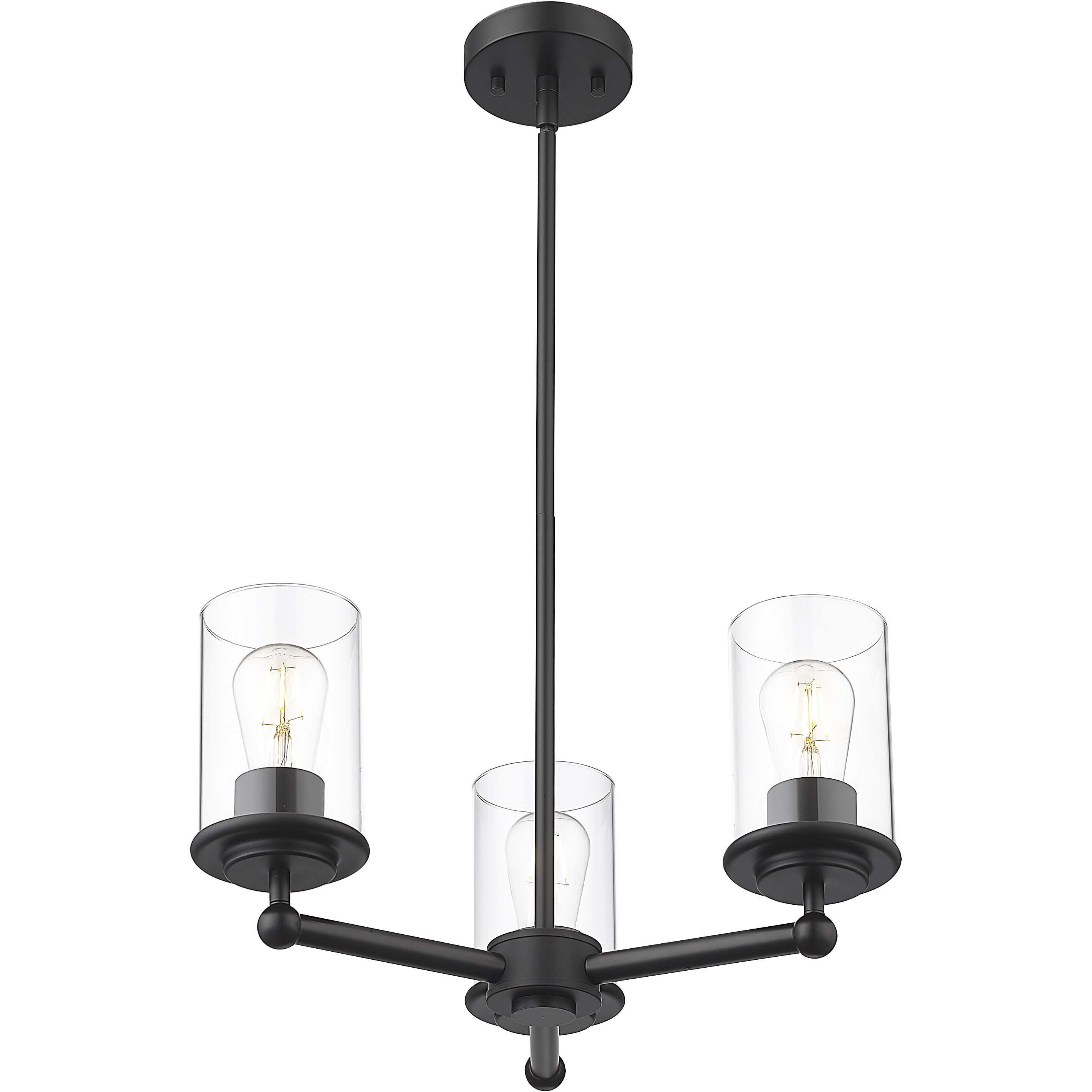 Thayer 3 Light 19 inch Matte Black Chandelier Ceiling Light