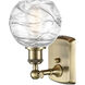 Ballston Small Deco Swirl 1 Light 6 inch Antique Brass Sconce Wall Light in Incandescent, Small Athens, Deco Swirl Glass, Ballston