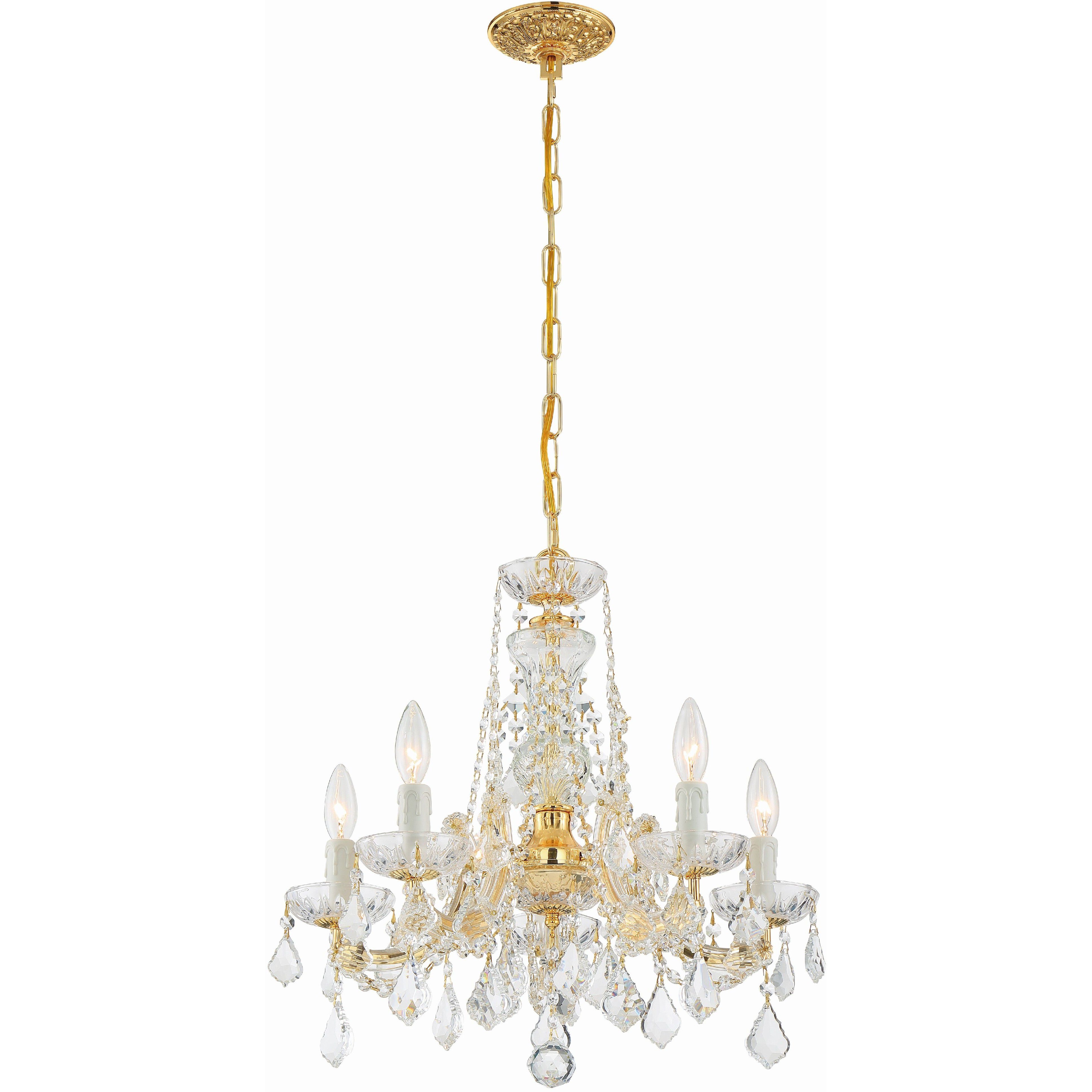 Maria Theresa 5 Light 20 inch Gold Chandelier Ceiling Light in Clear Spectra