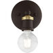 Lansdale 1 Light 5 inch Bronze with Antique Brass Accents Single Vanity Sconce Wall Light, Single
