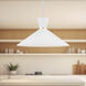 Vanderbilt Pendant Ceiling Light in White with Gold Detail