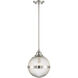 Modern 1 Light 10 inch Polished Nickel Mini-Pendant Ceiling Light
