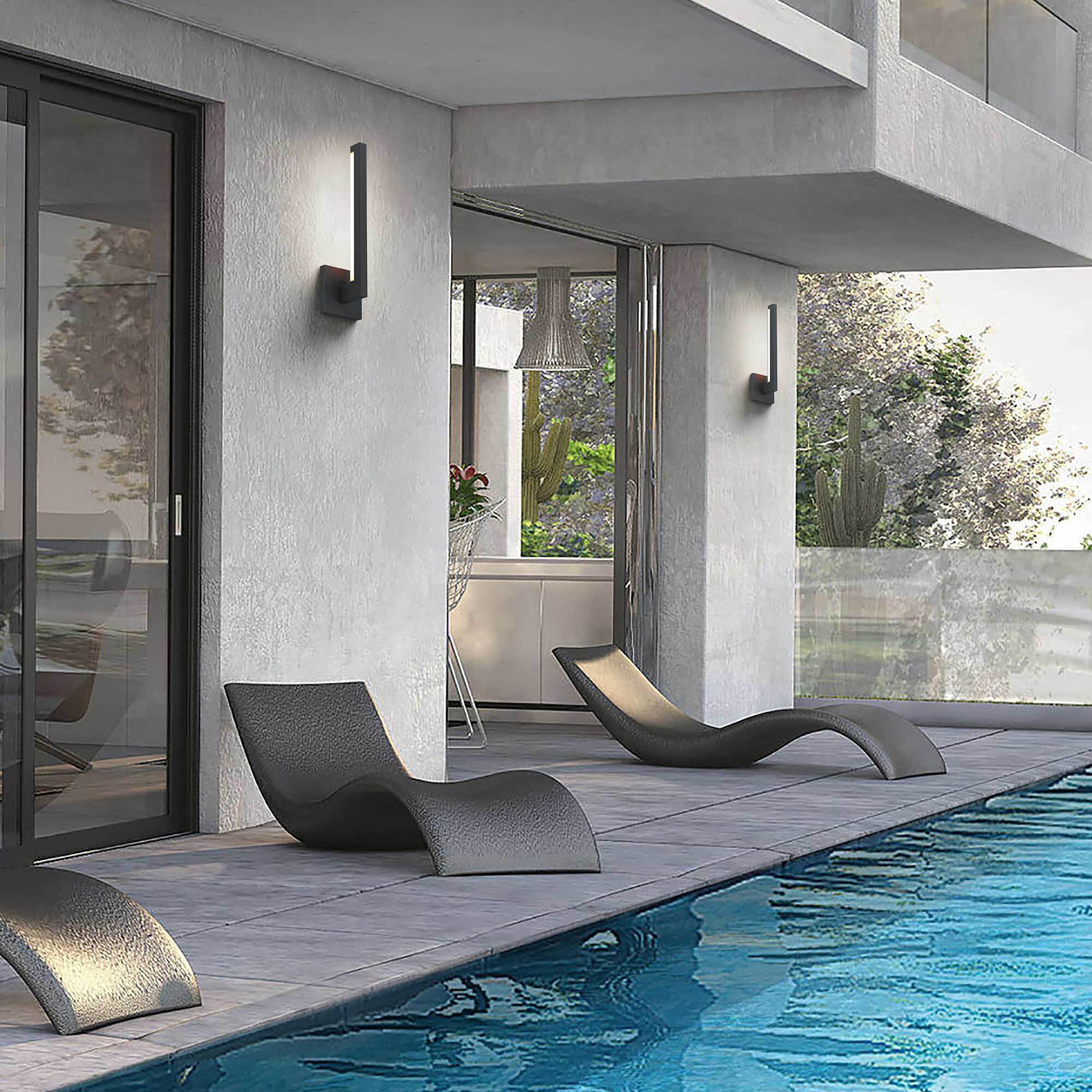 Lana LED 18 inch Sand Black Outdoor Wall Sconce